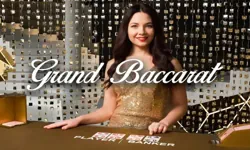 Grand Baccarat da Evolution com mesa ampla e estatísticas de sapata